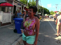 Nude Girls With Only Body Paint Out In Public On The Streets Of Fantasy Fest 2018 Key West Florida - NebraskaCoeds