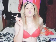 Amatoriale, Americano, Bionda, Fetish, Lingerie, Fumando   smoking