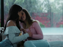 Sweet Young Brunette Lesbian Girls Kissing Girls - starring Gia Paige