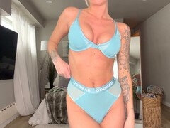 Lingerie try on haul, french quebecoise, platinum-blonde