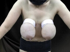 아마추어, 본디지, 우유가 나오는 젖, 자연의 가슴, 젖꼭지, 혼자