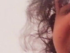 아마추어, 약간 뚱뚱한, 여자, 인도인, 수음, 젖꼭지, 샤워