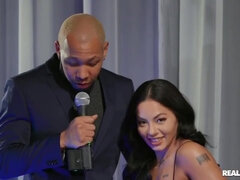 Bald-headed Stallion Screws Sexy Brunette On Leather - Zac Wild And Morgan Lee