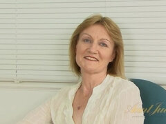 New model Clare Cream debuts with an interview and masturbation video.