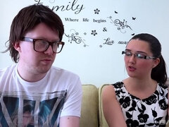 Pixie Little sucks off a fat nerd cock