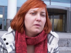 Enthousiasteling, Flashing, Inshuiven, Natuurlijk, Buiten, Roodharige vrouw