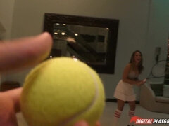 아마추어, 흑갈색 머리, 깊은목구멍, 음경, 유럽인, 얼굴에, 부엌, 운동