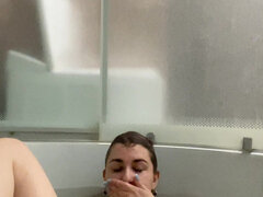 浴室, 女, オナニー, 小柄, 一人, オッパイの, 水中
