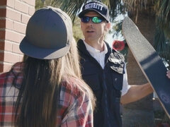 Skateboarder getting her tight pussy fucked outdoors