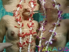 Paradise Gfs - Playful s get fucked together in pool outside - Part 1