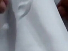 Satin Silk Handjob Porn - Satin Silky White Suit Rub on Dick Head (86)