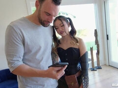 Azjatka, Tyłek, Duży kutas, Styl na pieska, Naturalne cycki, Drobna, Chudy, Cycki