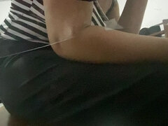 She Operating Mobile and Scrolling up and Down