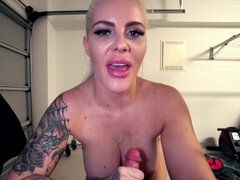 Inked whore Andy Adams sucks and tit fucks hard pecker in POV