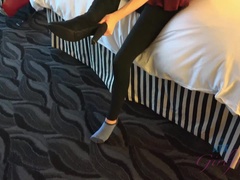 Amatorka, Łazienka, Dziewczyna, Masturbacja, Majtki, Ogolona, Palenie, Skarpety