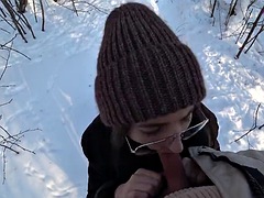 Amatør, Pik sutte, Brunette, Sædskud, Hårdt, Udendørs, Pov, Teenager