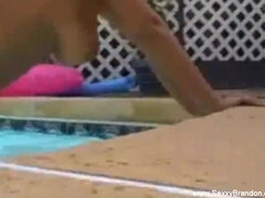 PORNOGRAPHY BORE NETWORK - Marvelous Joy By The Poolside In Florida Love Making Sesh