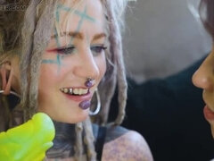 Punk Tattooed Girls Threesome POV - Anal & Double Blowjob with Anuskatzz, Eden Ivy, Lily Lu