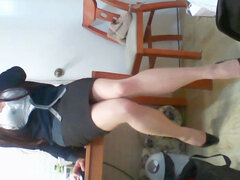 Anal, Tacones, Coreano, Al aire libre, Pantaletas, Público, Solo, Medias largas