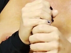 Hot MILF Gives a Cum Covered Hand Job