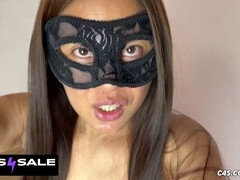 POV face sitting bondage and domination by my Asian wife in black lingerie