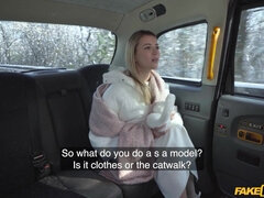 Blonde Model's Steamy Taxi Adventure Ignites Wild Passion