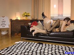 Brunetka, Puma, Lateks, Lesbijka, Masturbacja, Dojrzałe, Cipka, Pończochy