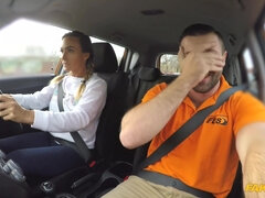 Large-Breasted Gym Bunny Squats On Penis Fake Driving School