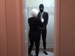 Bdsm, Bondage, Långt ner i halsen, Snopp, Handjobb, Naturlig, Bröstvårtor, Orgasm