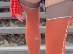 Walking in the Park, on the Ice, Undressing and Photo Session