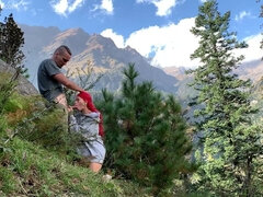 Blowjob and Doggy Fuck for Petite Redhead on Mountain Hike