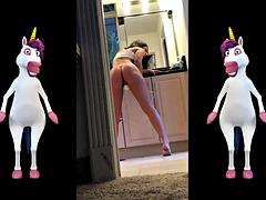 Brunette brune, Gode, Masturbation, Solo, Adolescente, Webcam