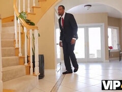 Teen lassie Hollie Mack gladly plays with huge cock