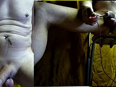 Long CBT ESTIM SM electrode rosebud ass + cock 35min