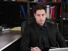 Office action with a muscular hunk and an authority figure