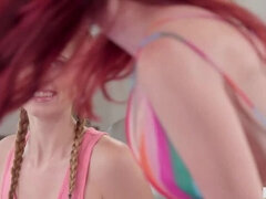 Americano, Famiglia, Lesbica, Leccata, Trecce, Figa, Rossa, Matrigna