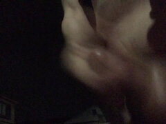 Enthousiasteling, Aziatisch, Sperma shot, Homo, Handbeurt, Buiten, Openbaar