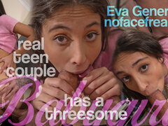 Real Amateur Teen Couple Has a Threesome