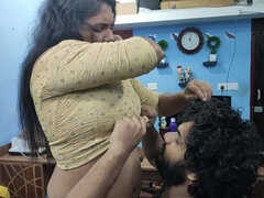 Mallu Girl Hot Red Half Saree Romance and Sex with Boy Friend