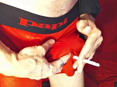 Grosse bite, Homosexuelle, Lingerie, Fumer, Solo