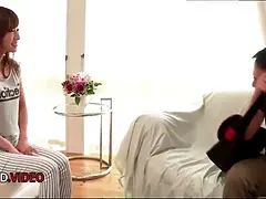 Passionate Asian Teen Kneeling for a Steamy Blowjob Experience