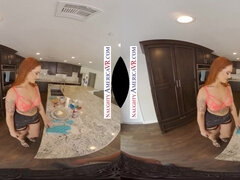 American Redhead Babe Siri Dahl gets all messy while making a pie for you - POV VR hardcore