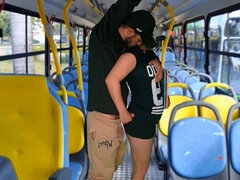 College girl being sensed on the bus in public!