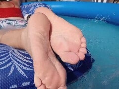 발, 나이든, 야외의, 소프트코어, 스판덱스