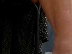 Custom Brown Open Skirt Red Blinking Heels 1