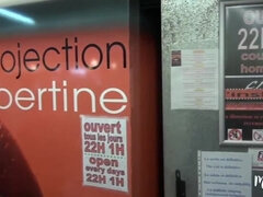 Carole, a libertine cougar, has a gang bang at the cinema