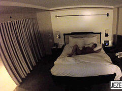 bare Jezebelle Bond hangs out in her motel room