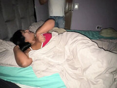 Stepbrother Sneaks Into Stepsister's Bed For Hot Late Night Creampie Sex