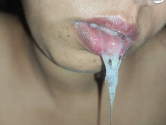 Hot Bhabhi Blowjob and Cum in the Mouth of Neighbor's Slut Wife