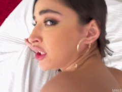 Brunetka, Striekanie semena, Na tvár, Hd, Z pohľadu účastníka, Stockings